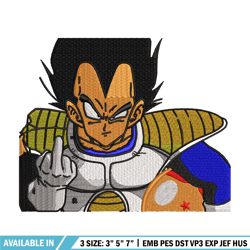 vegeta saiyan embroidery design, dragonball embroidery, anime design, embroidery shirt, embroidery file, digital downloa