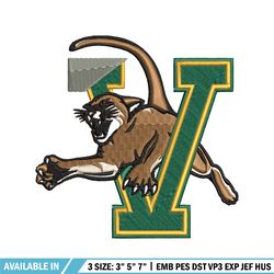 vermont catamounts embroidery design, vermont catamounts embroidery, logo sport, sport embroidery, ncaa embroidery.