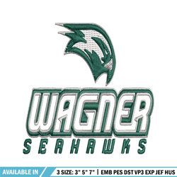 wagner seahawks embroidery design, wagner seahawks embroidery, logo sport, sport embroidery, ncaa embroidery.