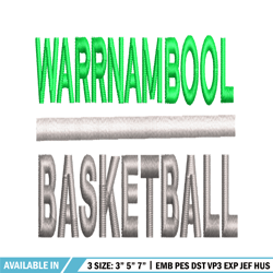 warrnambool basketball embroidery design, warrnambool basketball embroidery, logo design, logo shirt, digital download.