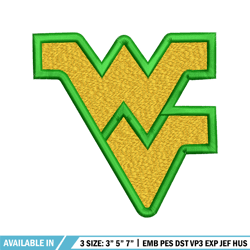 west virginia mountaineers embroidery design, west virginia mountaineers embroidery, sport embroidery, ncaa embroidery.