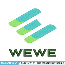 wewe logo embroidery design, wewe logo embroidery, logo design, logo shirt, embroidery file, digital download