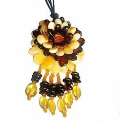 real amber flower necklace and brooch handmade gemstone jewelry baltic amber pendant birthday christmas gift for women