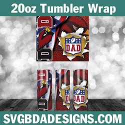 dad arizona cardinals football tumbler wrap, nfl 20oz tumbler wrap, father football template wrap, cardinals football