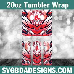 boston redsox baseball 20oz tumbler template, mlb tumbler wrap, mlb baseball template wrap,  redsox 20oz tumbler wrap