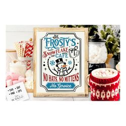 frosty's snowflake cafe svg, frosty's cafe svg, farmhouse christmas svg, snowflake cafe svg, vintage christmas svg,  far