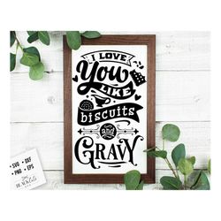 i love you like biscuits and gravy svg, kitchen svg, funny kitchen svg, cooking funny svg, pot holder svg, kitchen sign