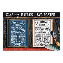fishing rules svg, fishing poster svg, fishing vintage poster svg, outdoors poster svg, camping poster svg, outdoor rule