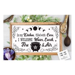 in my kitchen filled with care svg, witch kitchen svg, magic kitchen svg, kitchen vintage poster svg, witches kitchen sv
