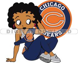 Chicago Bears Betty Boop Svg, NFL Svg, Girl Sport Svg, Football Svg Download Digital File 13