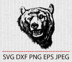 bear head svg,png,eps cameo cricut design template stencil vinyl decal tshirt transfer iron on