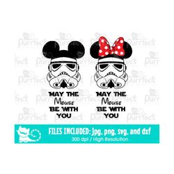 may the mouse be with you svg, star wars storm troopers svg, digital cut files in svg, dxf, png and jpg, printable clipa