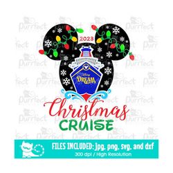 mouse ship dream christmas cruise svg, christmas holiday trip 2023, digital cut files svg dxf png jpg, printable clipart