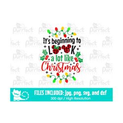 it's beginning to look a lot like christmas svg, mouse family vacation trip, digital cut files svg dxf jpeg png, printab
