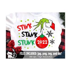 stink stank stunk svg, christmas grinch hand ornament, funny grinch family shirt, digital cut files svg dxf jpeg png, in