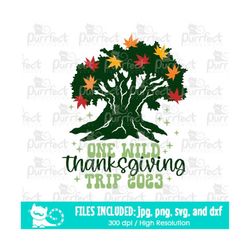 one wild thanksgiving trip 2023 svg, family vacation 2023, autumn fall, digital cut files svg dxf jpeg png, printable in