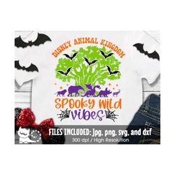 animal kingdom spooky wild vibes svg, family vacation trip shirt, digital cut files svg dxf png jpg, printable clipart,