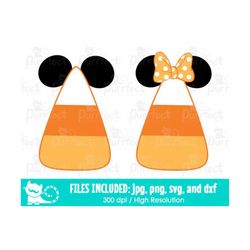 mouse candy corn svg, digital cut files in svg, dxf, png and jpg, printable clipart, instant download