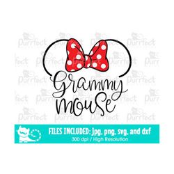 grammy mouse svg, digital cut files in svg, dxf, png and jpg, printable clipart