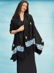 embroidered wool wrap