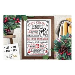 hot cocoa big poster, hot cocoa svg,  old fashioned hot cocoa svg, vintage hot cocoa svg, vintage christmas svg, served