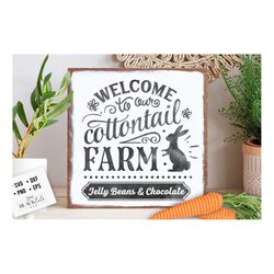 welcome to our cottontail farm svg, cottontail svg, easter svg,  cottontail farms svg, easter bunny svg, vintage easter