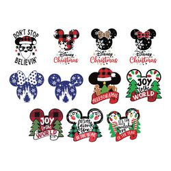 mickey and minnie face christmas bundle svg, merry christmas svg, christmas svg, christmas tree svg digital download