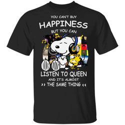 snoopy you can&8217t buy happiness but you can listen to queen shirts