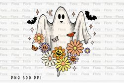 Retro Ghost Floral Spooky Sublimation