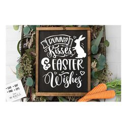 bunny kisses and easter wishes svg, cottontail svg, easter svg,  cottontail farms svg, easter bunny svg, vintage easter