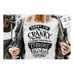 terrible thirties svg, sorry i'm cranky i'm in my terrible thirties svg, funny age svg, funny 30 shirt, birthday shirt,