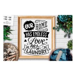 our home has endless love and laundry svg,  laundry room svg, laundry svg,  laundry poster svg, bathroom svg, vintage po