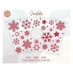 snowflakes cold cup svg, christmas cup svg, christmas wrap svg, christmas pattern decal full wrap venti cold cup 24 oz f