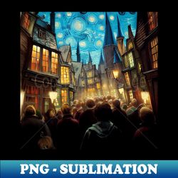 starry night in diagon alley - signature sublimation png file - stunning sublimation graphics