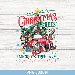 vintage disney farm fresh png, mickey's tree farm png, mickey and friends christmas png, christmas disney family png