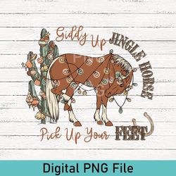 cowboy christmas png, giddy up jingle horse pick up your feet png, howdy country christmas, christmas horse, cowgirl png