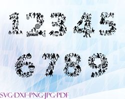 numbers marvel svg, bundles avenger svg, png,dxf, pdf, jpg...