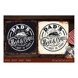 dad's bar and grill svg, round bar and grill, beer and bbq svg, barbecue svg, grilling svg, father's day gift svg, funny