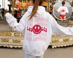 los angeles shirt, smiley face hoodie, emoji crewneck sweatshirt