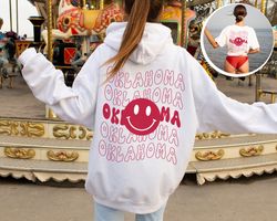 oklahoma shirt, smiley face hoodie, emoji crewneck sweatshirt