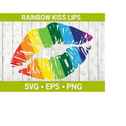 fashion rainbow kiss lips svg, kissing lips svg, pride lips svg, rainbow lips svg, sublimation lips svg, fashion lips sv