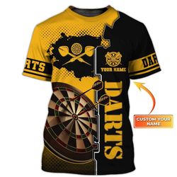 customized dart t shirt for men and women, dart player uniform 3d shirts, present to dart lover