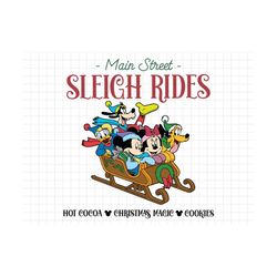 main street sleigh rides svg png, christmas mouse and friends, christmas squad svg png, christmas friends svg png, cricu