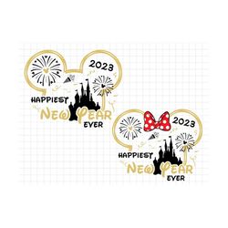 happiest new year ever svg, new year 2023 svg, magic castle new year svg, family trip, new year trip svg, mouse new year