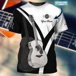 custom 3d full printed guitar tshirt, 3d shirt for guitar men, gift to guitarist friends, guitar shirt