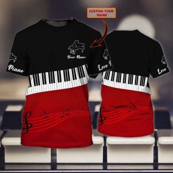 customized piano tshirt for men and women, 3d shirt for my pianist husband, piano shirt for him her