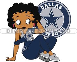 dallas cowboys betty boop svg, nfl svg, girl sport svg, football svg download digital file 03