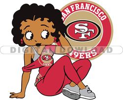 san francisco 49ers betty boop svg, nfl svg, girl sport svg, football svg download digital file 02