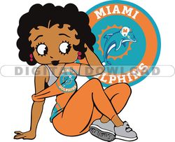 miami dolphins betty boop svg, nfl svg, girl sport svg, football svg download digital file 16