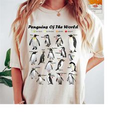 cute penguins of the world shirt, penguin lover happy penguin awareness day tee, unisex t-shirt family birthday gift adu